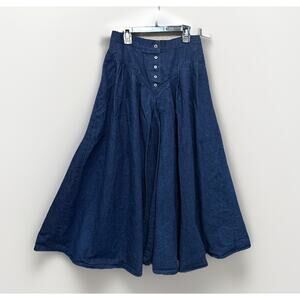 VTG Riding Skirt Denim Western High Waist Laura Michelle Sz 8, 27.5" W USA Made